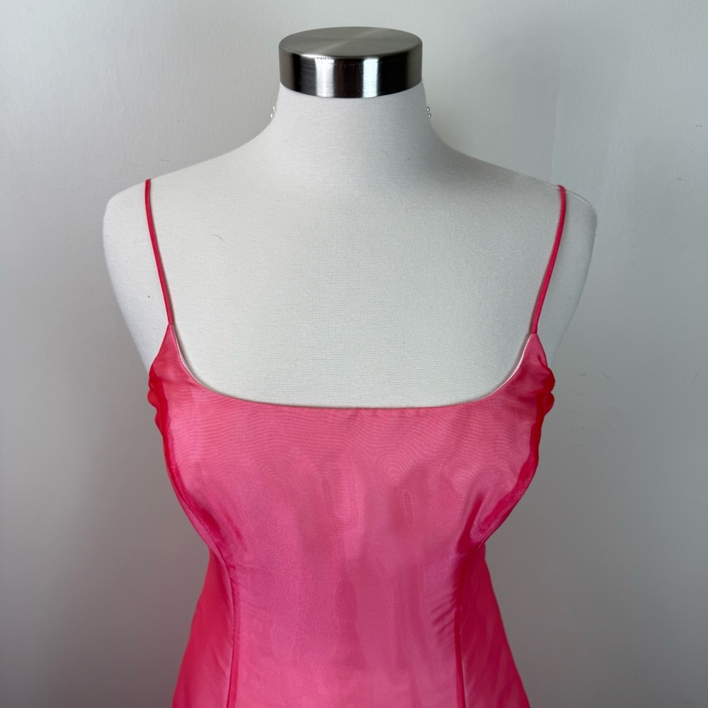 ABS by Allan Schwartz Iridescent Pink Evening Ball Gown Size 10 NWT Vintage Y2K - Picture 6 of 14